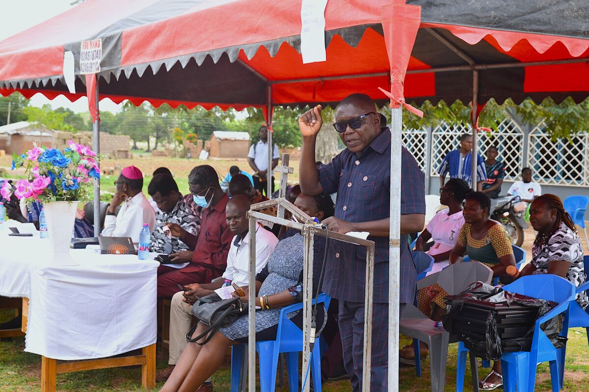 Dr. Bangu speaking at the event