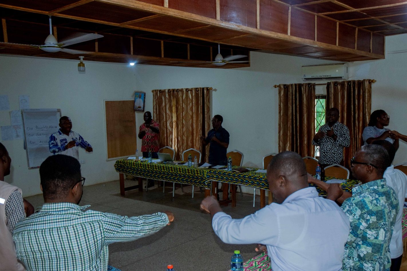 A drill exercise during the psychosocial support training for priests and religious
