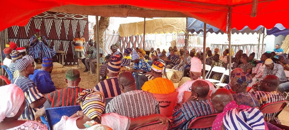 A traditional mediation session on the Doba–Kandiga boundary and land dispute, facilitated by NABOCADO through the Sahel Peace Initiative