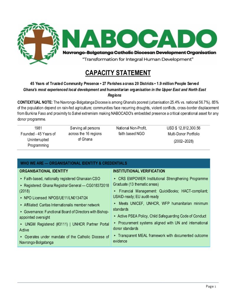 NABOCADO Capacity Statement